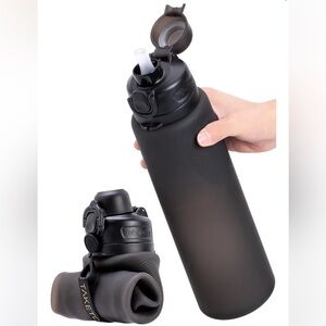 Upgraded Collapsible Water Bottles 32oz, Compact Foldable Travel Bottle
